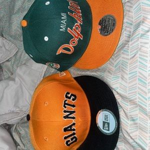 New era Giants snapback hat & Miami dolphins snapback hat
